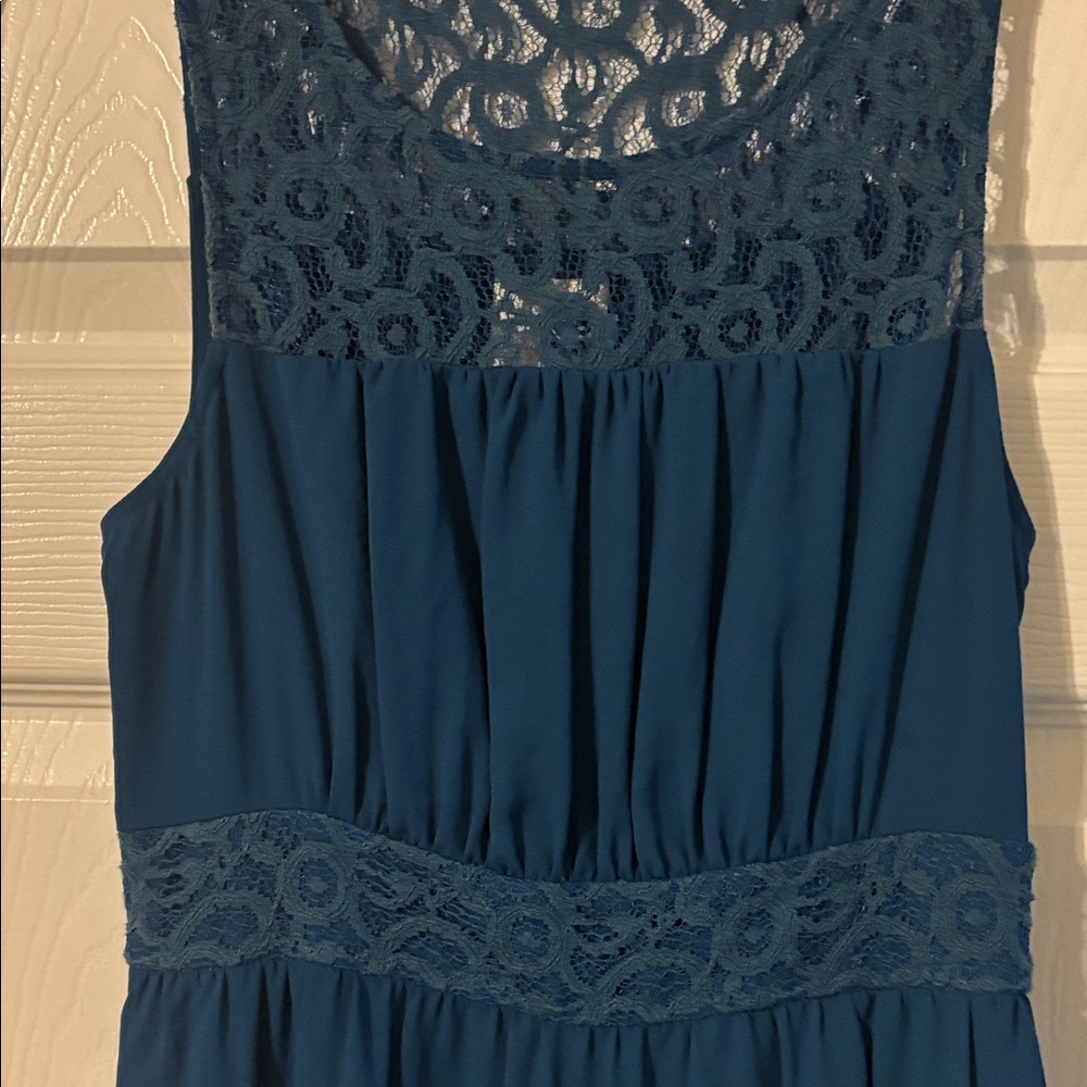 HD in Paris Teal Lace Midi Dress - Picture 2 of 7